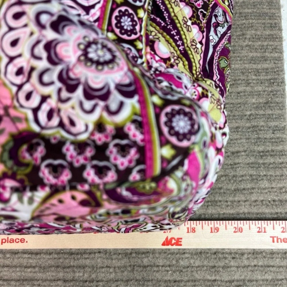 Vera Bradley Plum Crazy Quilted Cotton Tote Bag Purple Pink Paisley Shoulder Bag